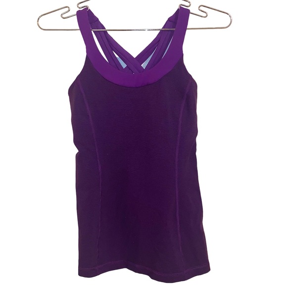 Lululemon Enhearten Tank Wee Stripe Tender Violet Black / Tender Violet Size 4 - Picture 8 of 11